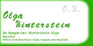 olga winterstein business card